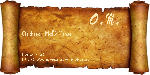 Ochs Mína névjegykártya